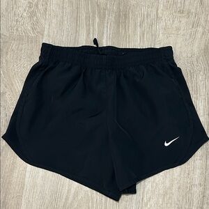Nike Girls Dryfit Black Running Shorts with Swoosh